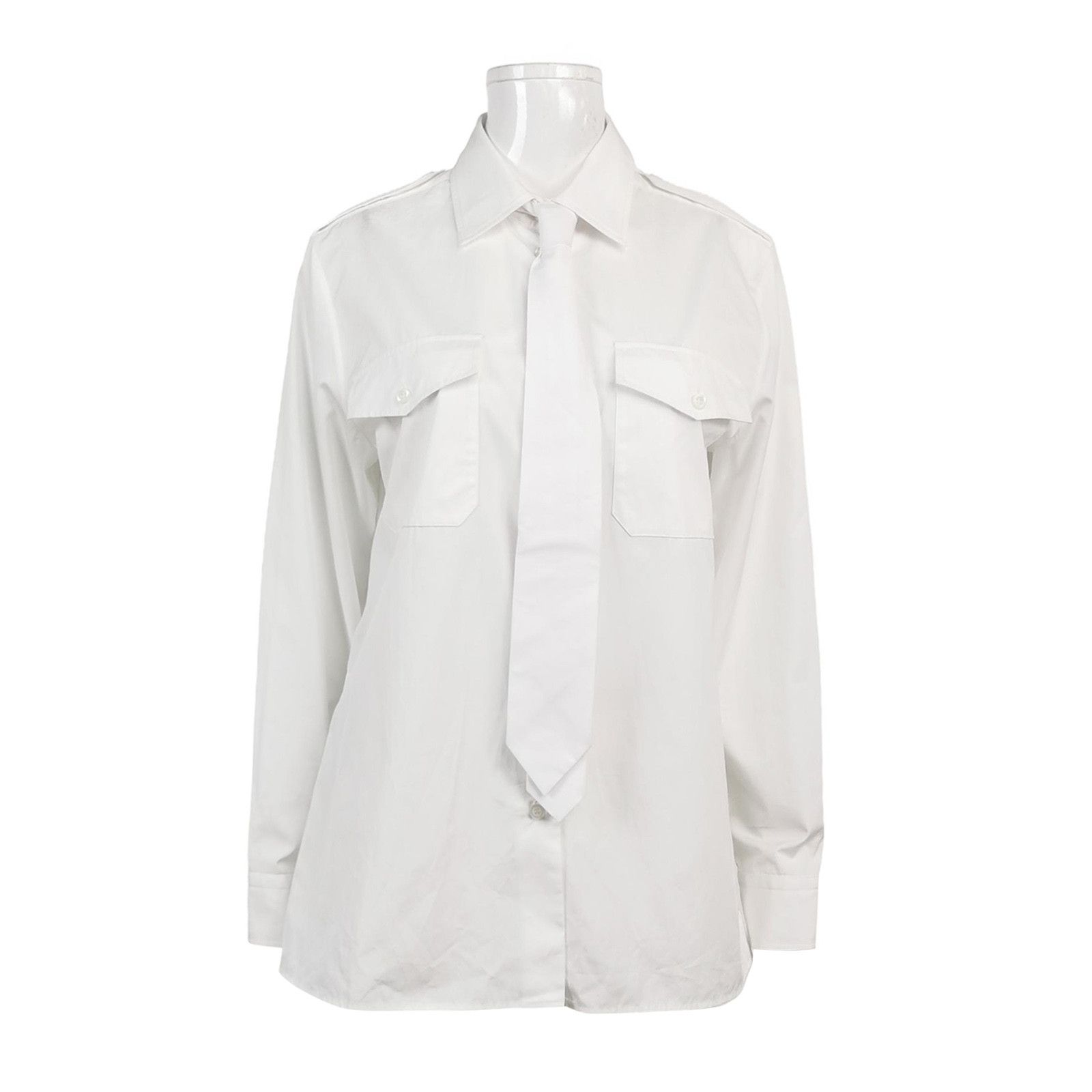 Prada Prada White Cotton Button Up Shirt Size 40 Size S / US 4 / IT 40 - 1 Thumbnail