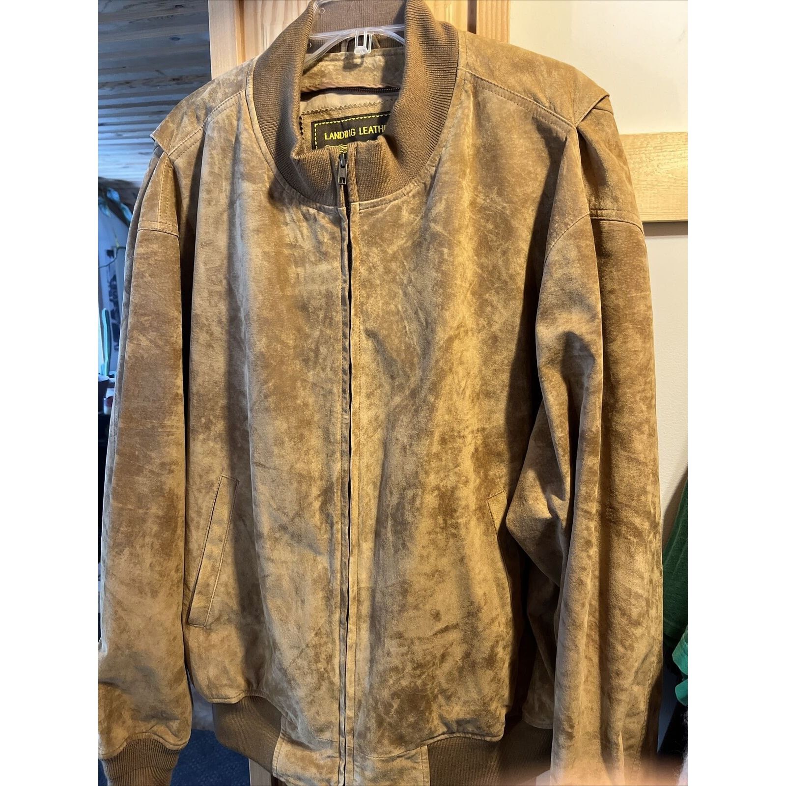 Other Landing Leather Men’s XXL Brown Suede Leather Bomber Jacket Size US XXL / EU 58 / 5 - 8 Thumbnail