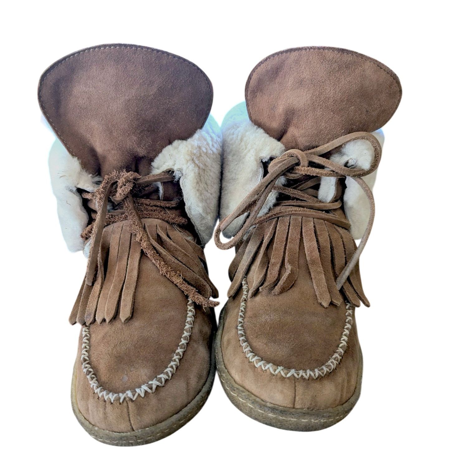 Anthropologie Anthropologie Laidback London Kilty Suede Sherpa Moccasins Size US 7.5 / IT 37.5 - 3 Thumbnail