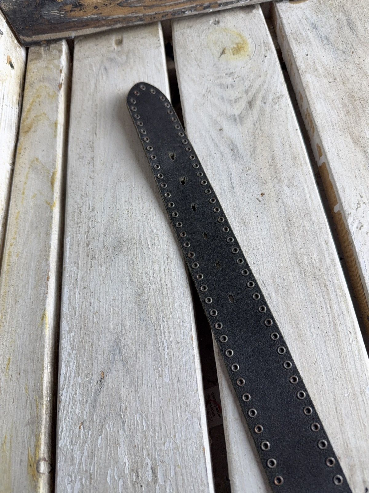 Japanese Brand Vanzetti Japanese Leather Punk Emo Rock Goth Y2K Drill belt Size ONE SIZE - 9 Thumbnail