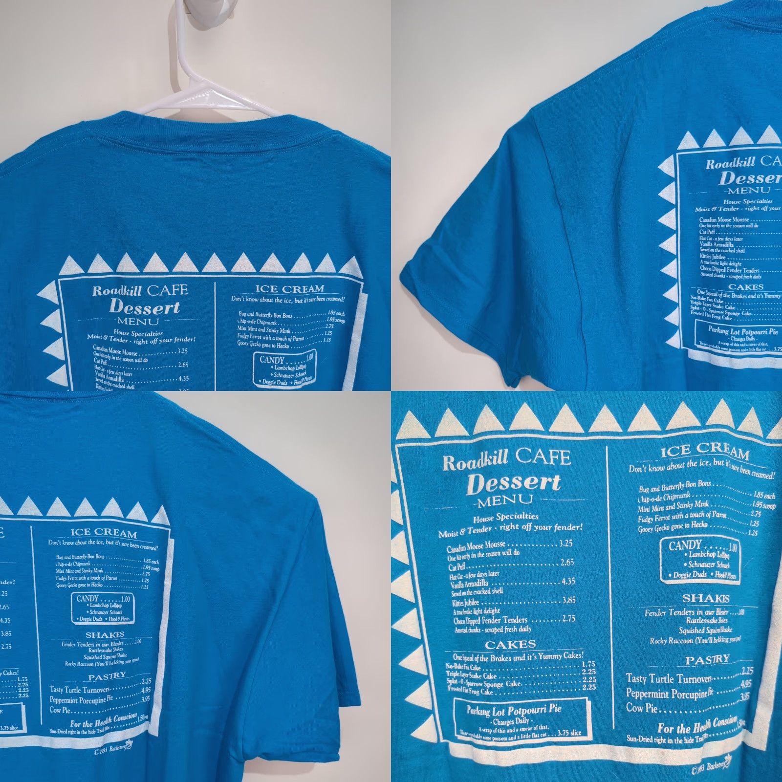 Jerzees VINTAGE Roadkill Cafe T Shirt Glow In The Dark New USA Made 2XL XXL Blue Jerzees Shirt Mens 90s Glow Size US XXL / EU 58 / 5 - 9 Thumbnail