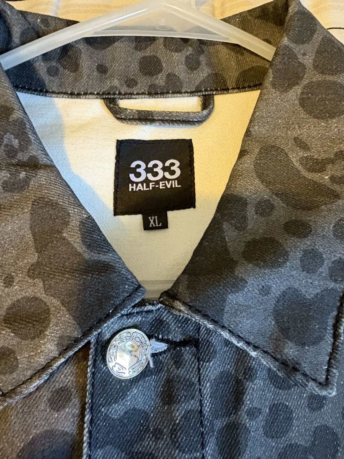 Half Evil HALF EVIL 333 CHETAH PRINT DENIM JACKET Size US XL / EU 56 / 4 - 7 Thumbnail
