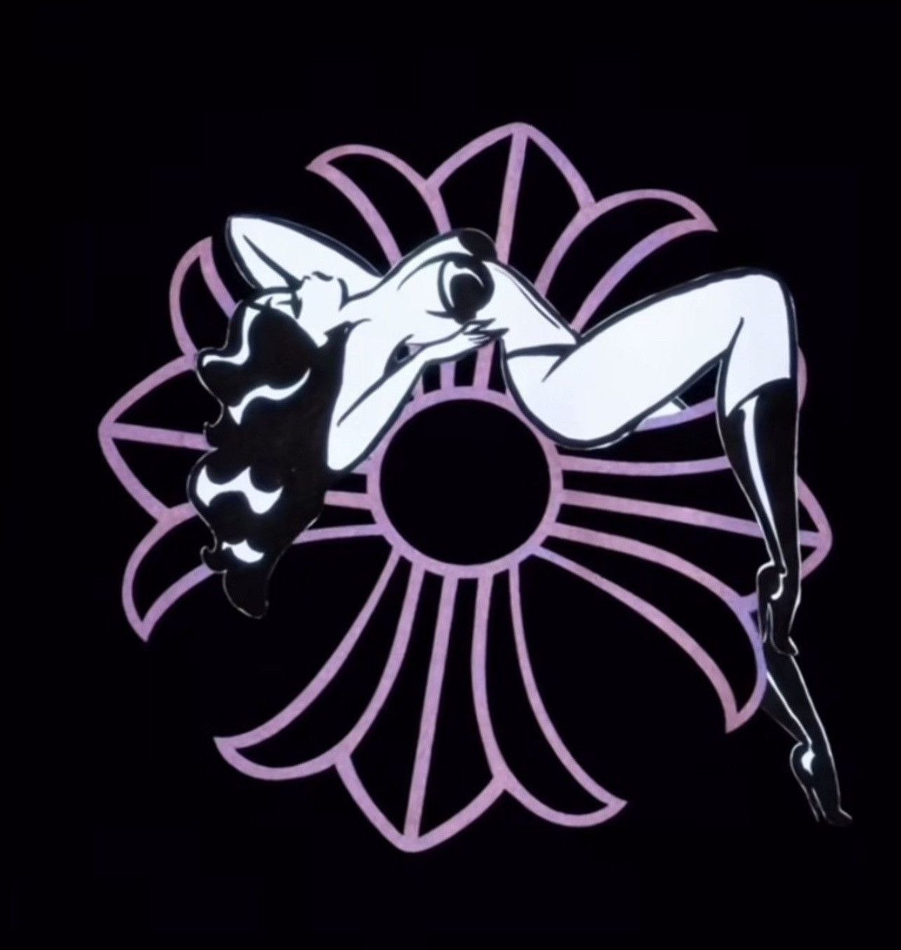 Chrome Hearts × Deadly Doll Chrome Hearts Deadly Doll Pullover Hoodie Black Pink Size M Size US M / EU 48-50 / 2 - 3 Thumbnail