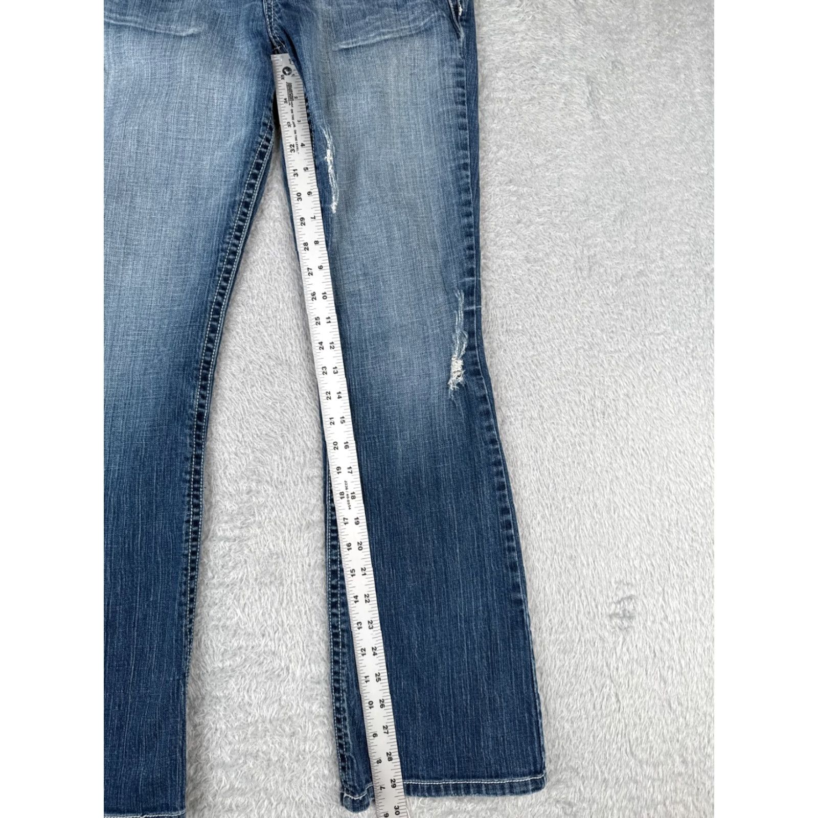 Vintage VINTAGE YMI Jeans Womens Bootcut Denim Pants 27x30 Low Rise Distressed Stretch Cotton 80s Size 25" / US 0 / IT 36 - 7 Thumbnail