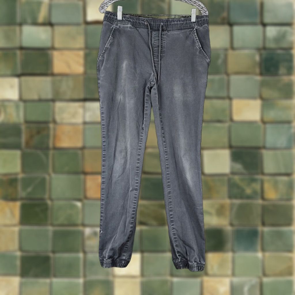 Vintage ROEBUCK & CO. Mens Blue Draw String Waist Chino Joggers Size S Pants 30in Inseam Distressed Men Size US 29 - 1 Thumbnail