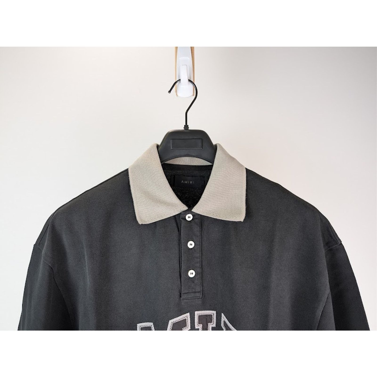 Amiri o1rshd1 Vintage Oversized Short-Sleeved Polo Shirt in Black Size US XL / EU 56 / 4 - 3 Thumbnail