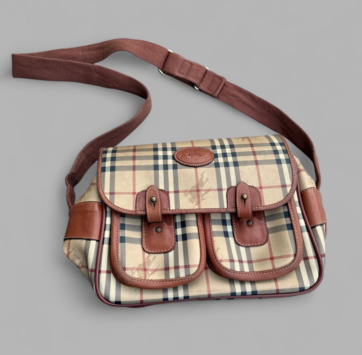Burberry 80's BURBERRY NOVA CHECK Cargo Pockets Messenger Bag Size ONE SIZE - 2 Thumbnail