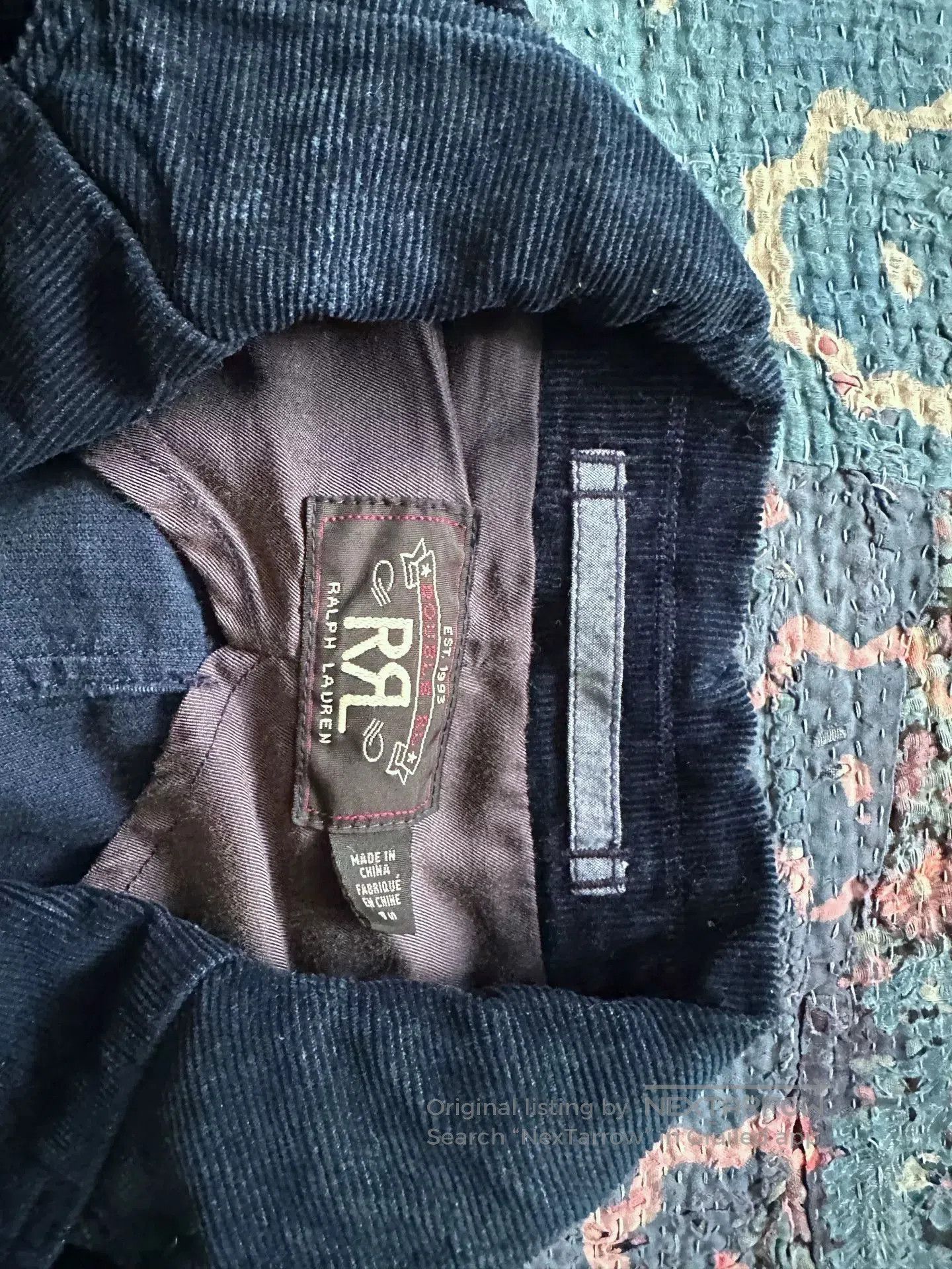 RRL Ralph Lauren RRL Indigo Dyed Corduroy Suit. Size US S / EU 44-46 / 1 - 5 Thumbnail