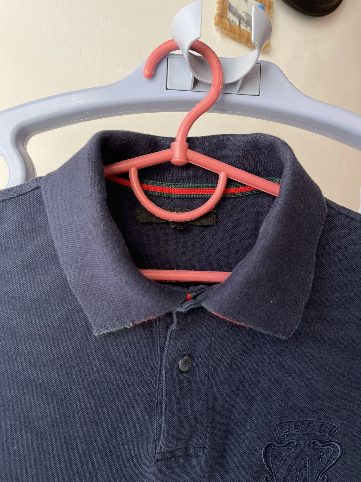 Gucci GUCCI Vintage Men's Navy Blue Polo Shirt Logo Size M Italy Size US M / EU 48-50 / 2 - 7 Thumbnail