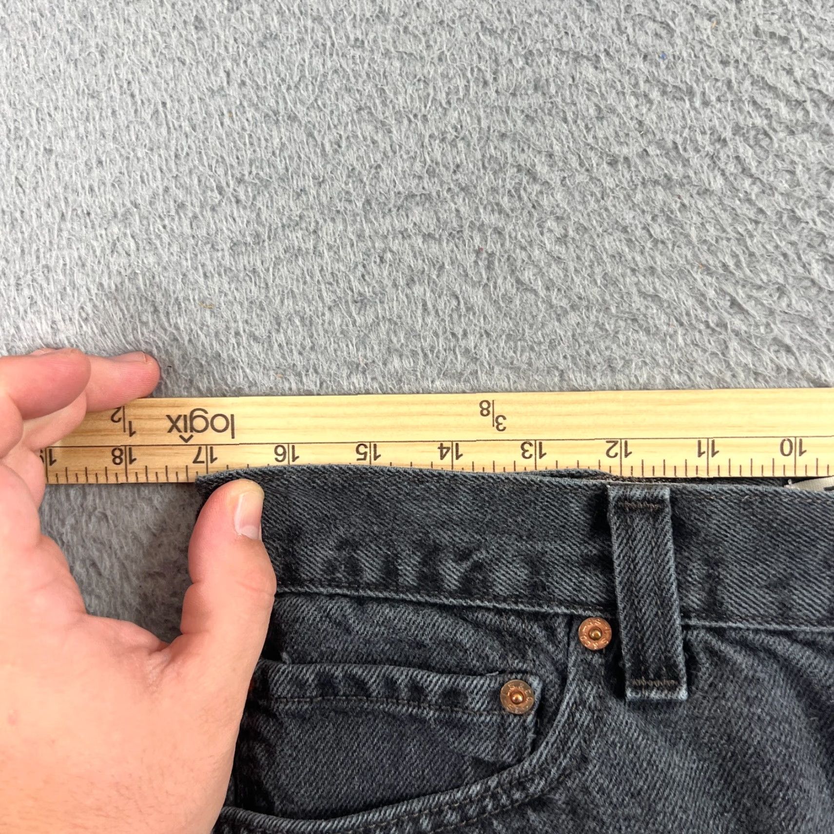 Levi's VINTAGE Levi's 505 Jeans Men's Medium Fit 34 Black Denim Straight Leg Grunge 90s Size US 34 / EU 50 - 4 Thumbnail