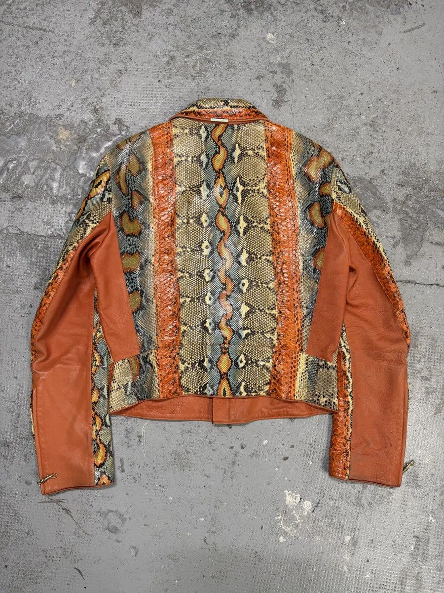 Roberto Cavalli SS2001 Roberto Cavalli Grey & Orange Python Leather Jacket Size US S / EU 44-46 / 1 - 3 Thumbnail