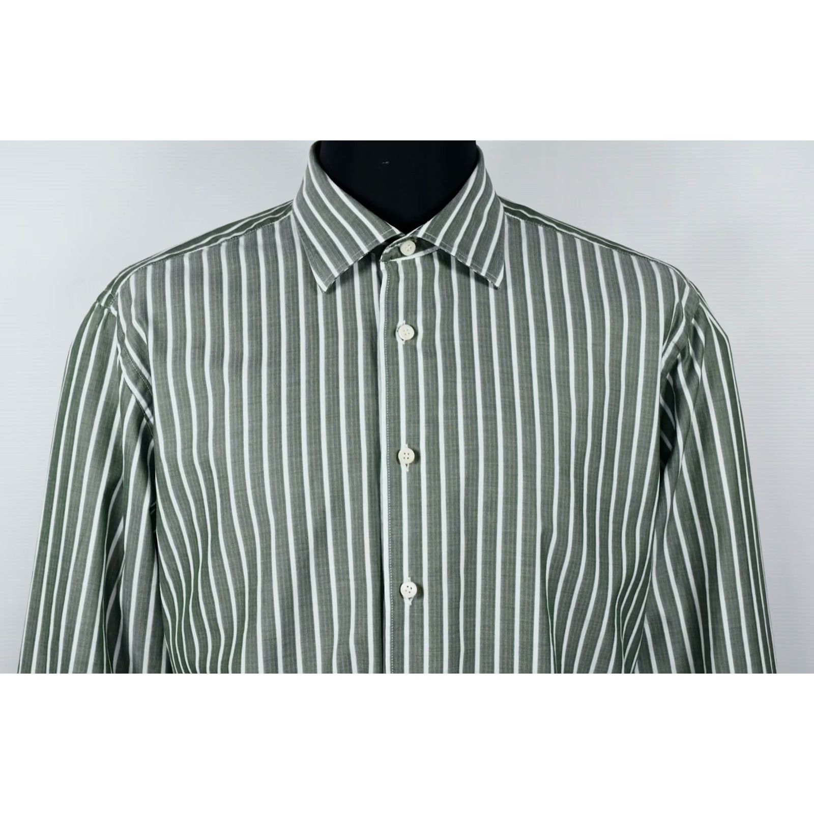 Ermenegildo Zegna Ermenegildo Zegna Long Sleeve Shirt Striped Button-Up 2XL Men Multicolor Cotton Classic Chest 24.8in Back 31.89in Front 25.98in Italy Brand Mens Size US XXL / EU 58 / 5 - 2 Thumbnail