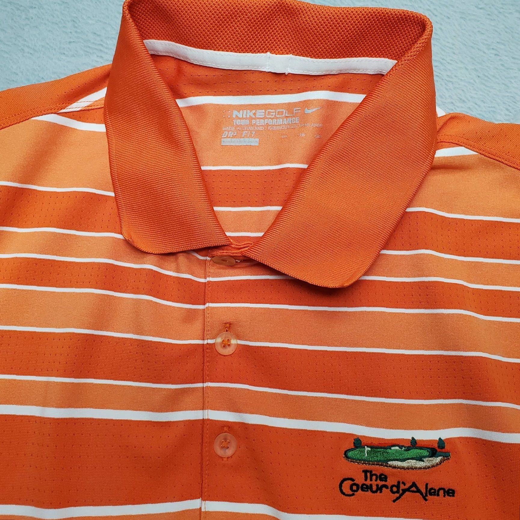 Nike VINTAGE NikeGolf Shirt Men XL Orange Striped Polo Tour Performance Short Sleeve Size US XL / EU 56 / 4 - 4 Thumbnail