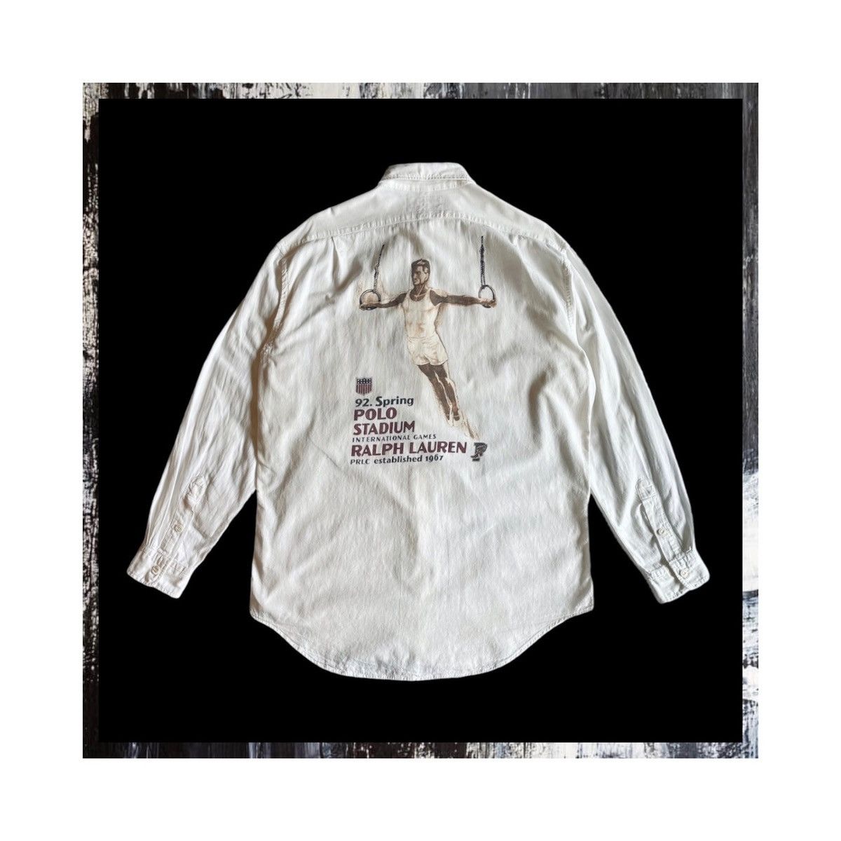 image of Polo Ralph Laurent 1992 Stadium Rings in White/Cream, Men's (Size Medium)