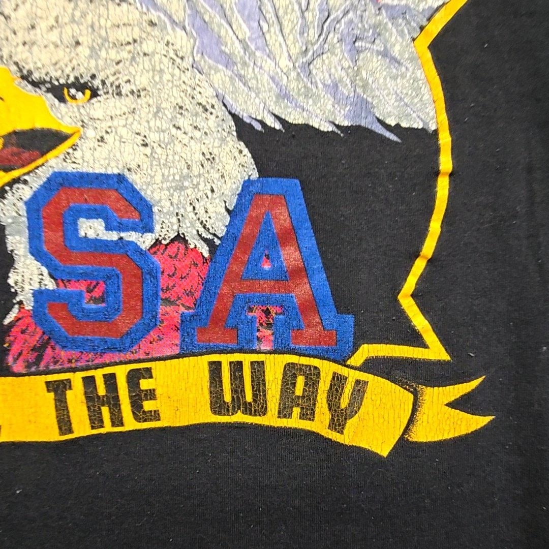 Jerzees Vintage USA Eagle Graphic Patriotic Black Small Shirt 80s Size US S / EU 44-46 / 1 - 5 Thumbnail