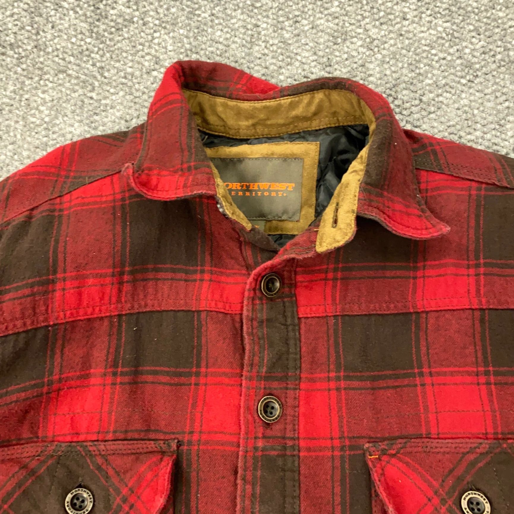 Vintage Northwest Territory Flannel Shirt Jacket Mens Medium Red Buffalo Plaid Shacket Size US M / EU 48-50 / 2 - 2 Thumbnail