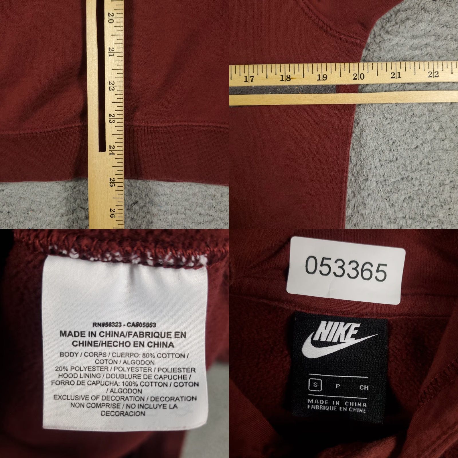 Nike Nike Hoodie Mens Small Red Pullover Sweatshirt S Sweatshirt Casual Hooded Long Sleeve Mock Neck Lace Up Button? Size US S / EU 44-46 / 1 - 8 Thumbnail