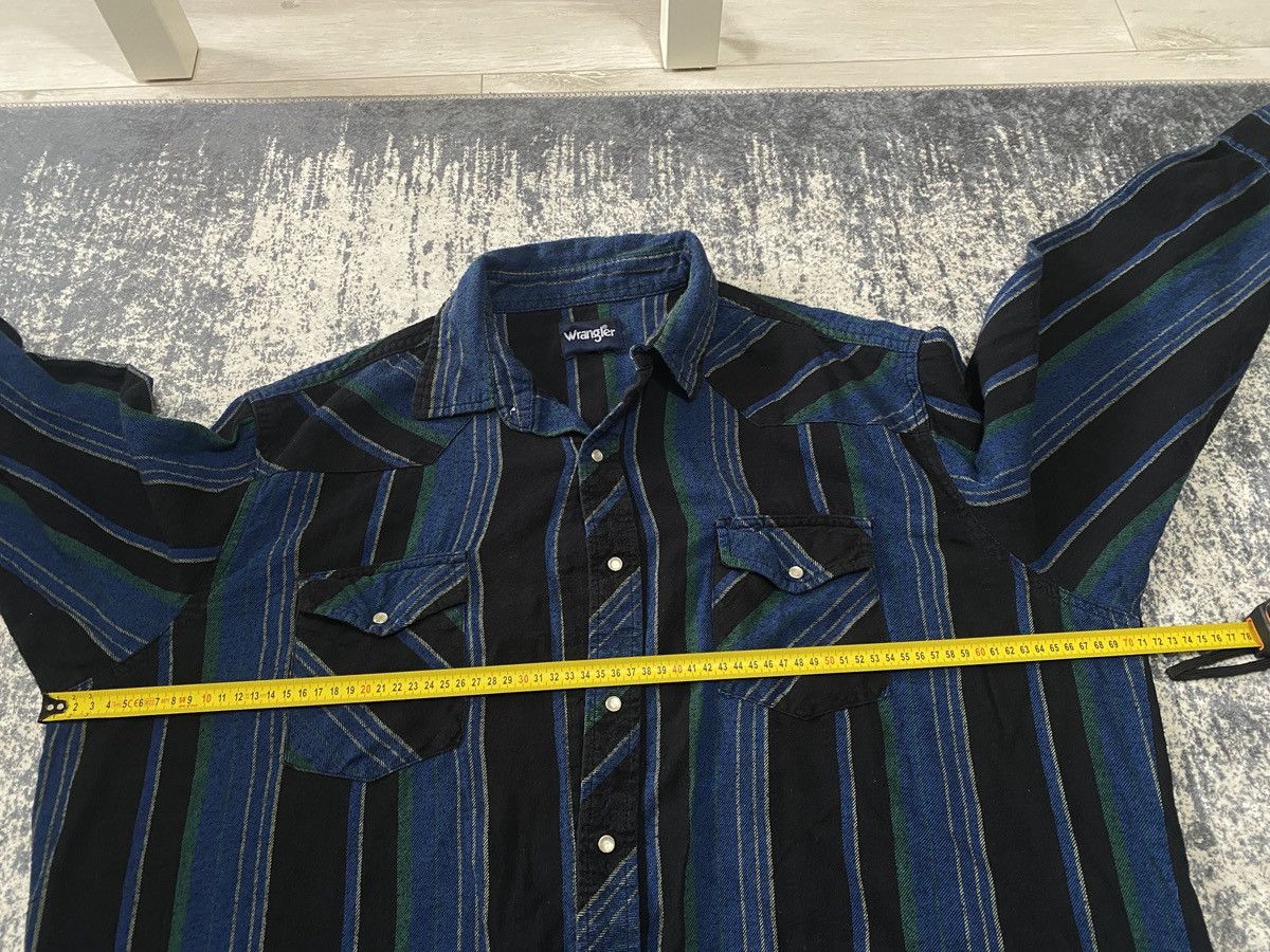 Wrangler Wrangler Brushpopper Pearl Snap Button Striped Western Shirt Size US XXL / EU 58 / 5 - 10 Thumbnail