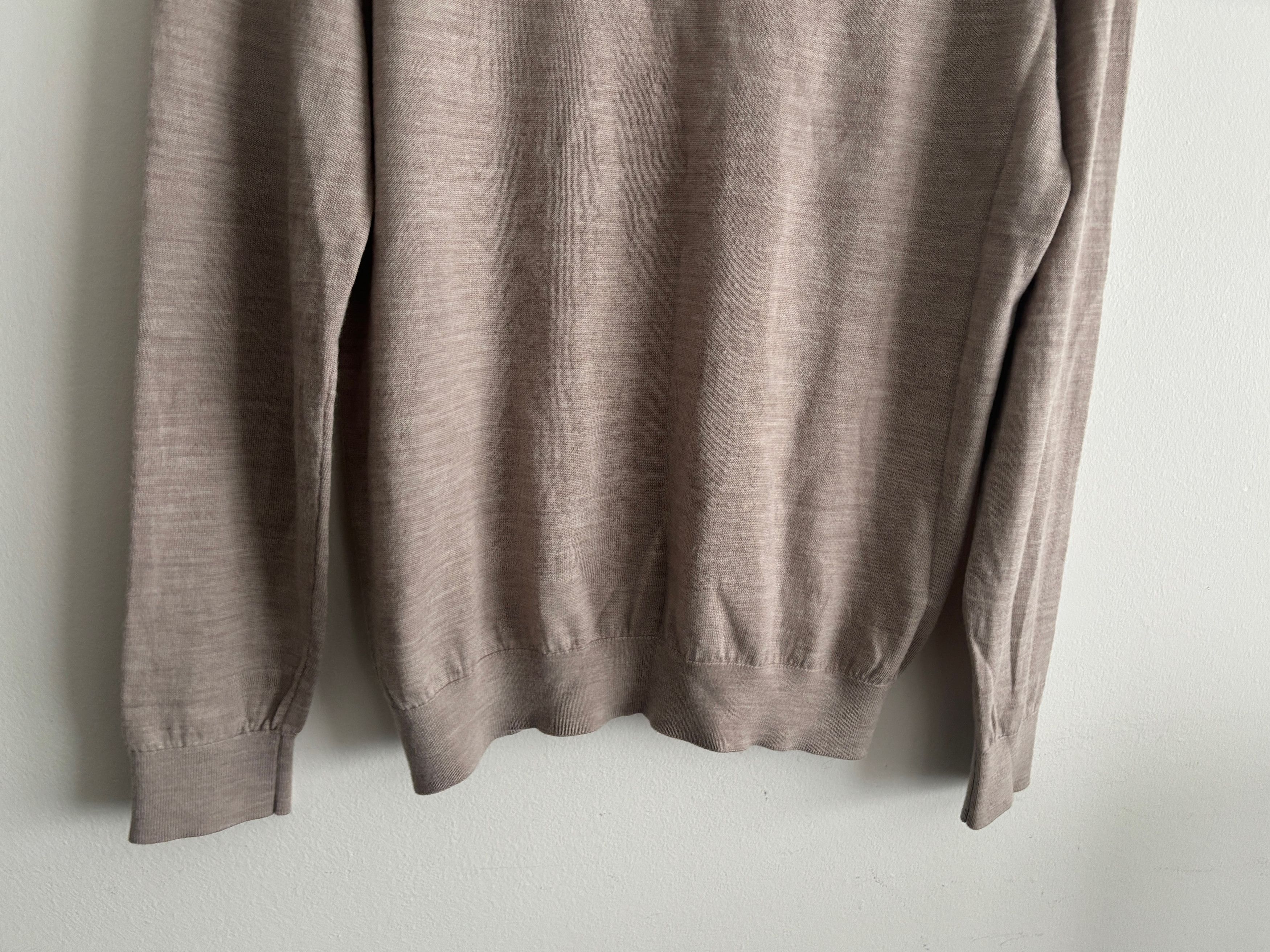 Reiss $150 Reiss Oatmeal Merino Wool Quarter Zip Sweater - Medium Size US M / EU 48-50 / 2 - 11 Thumbnail