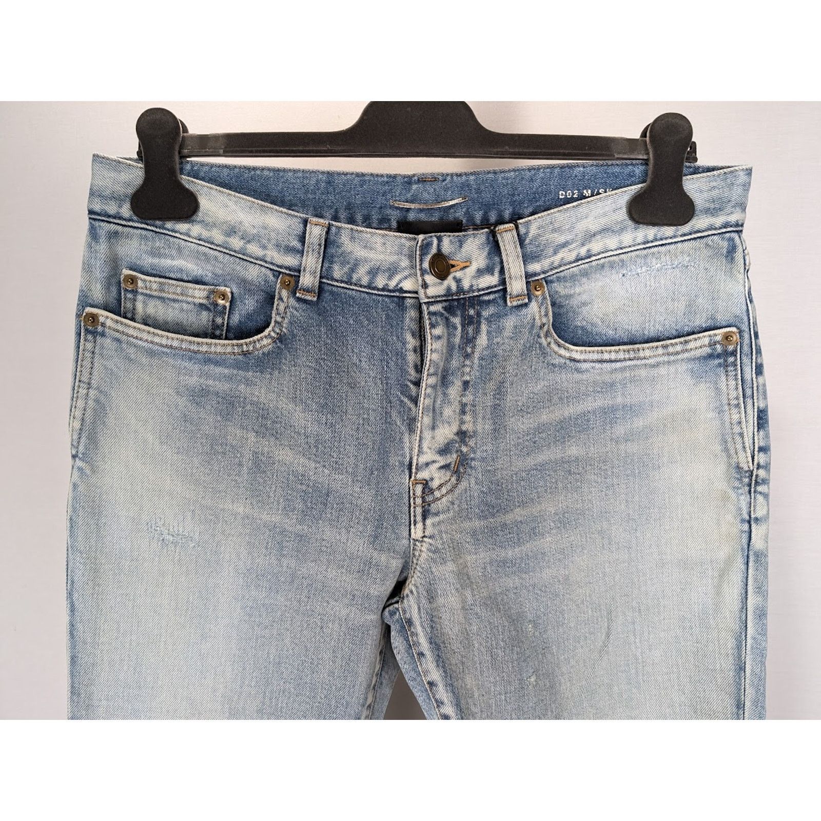 Saint Laurent Paris o1rshd1 Skinny 5 Pockets Low Pants in Santa Monica Blue Size US 28 / EU 44 - 10 Thumbnail