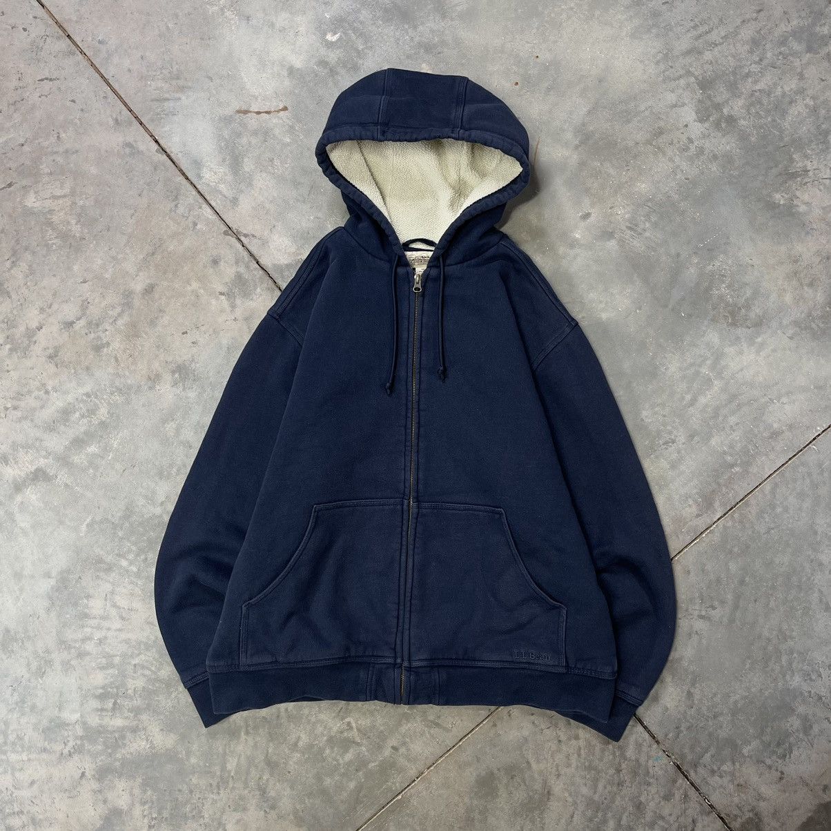 LL Bean Katahdin Iron Works Lined Zip Up Hoodie Sweatshirt