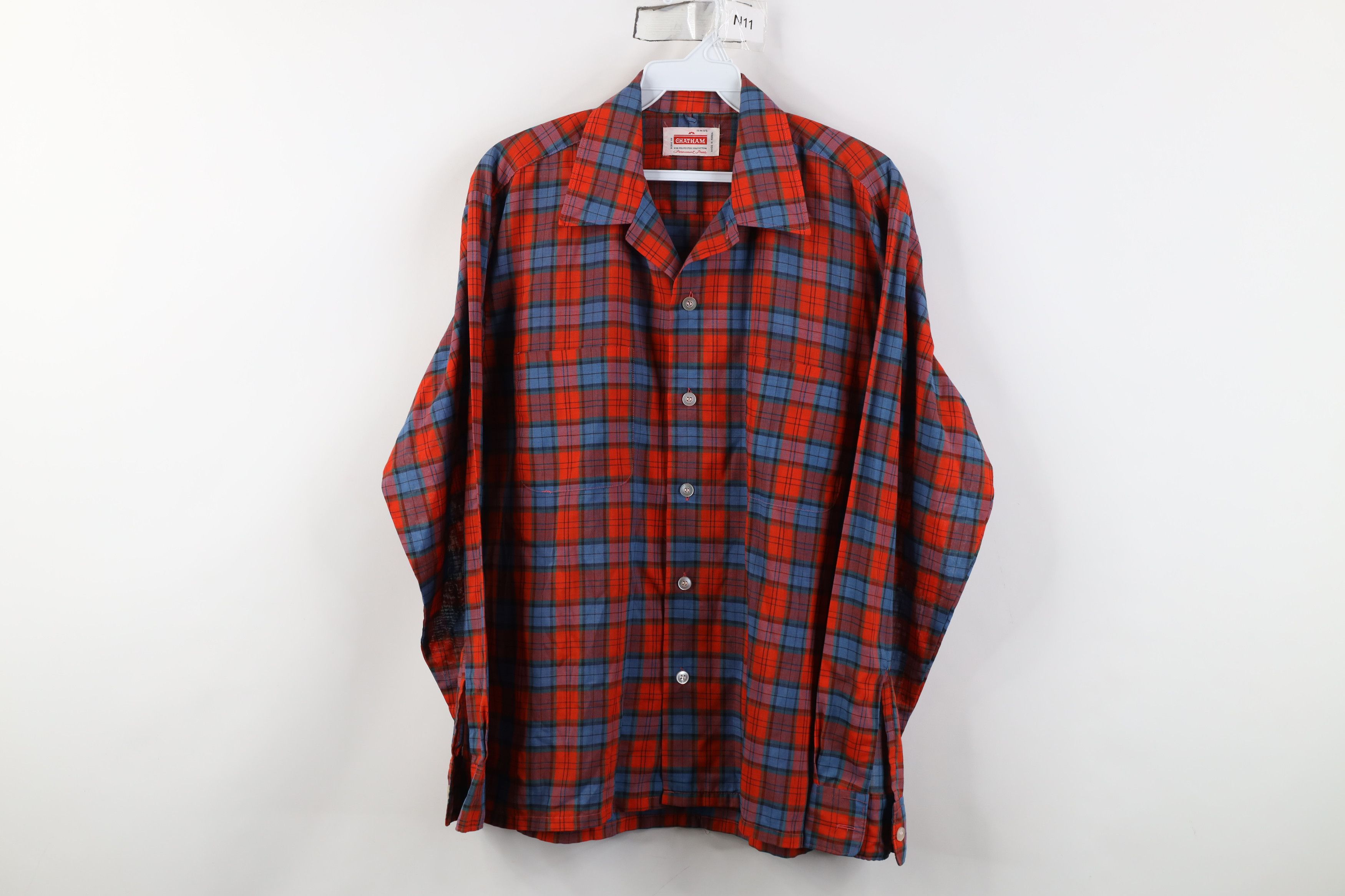 Vintage Vintage 60s Streetwear Collared Button Shirt Red Plaid Size US M / EU 48-50 / 2 - 1 Thumbnail