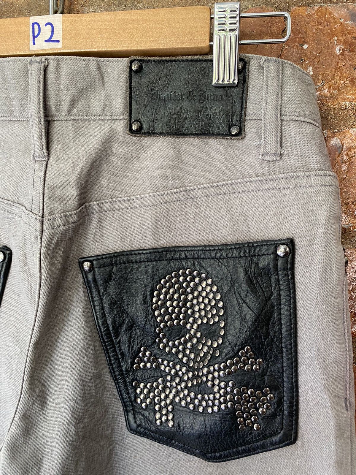 Isamu Katayama Backlash × Japanese Brand × Shellac 🔥ASM x Jupiter Juno 🔥Leather Pocket stud punk skull Size US 31 - 6 Thumbnail