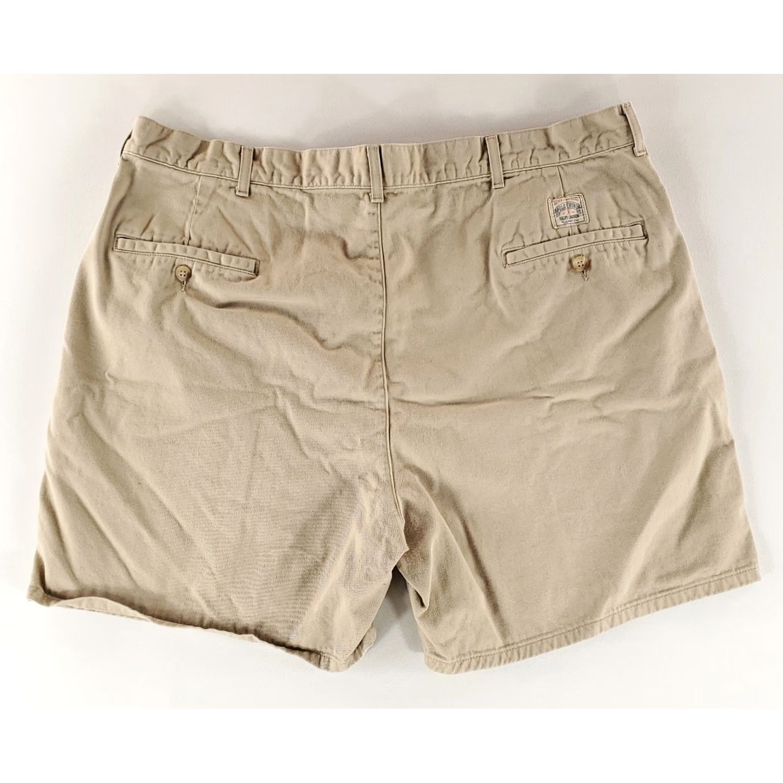 Polo Ralph Lauren VINTAGE Polo Ralph Lauren Shorts Chino Tan Khaki 90s Pleated Men 40 40x6 Beige Mens Size US L / EU 52-54 / 3 - 4 Thumbnail