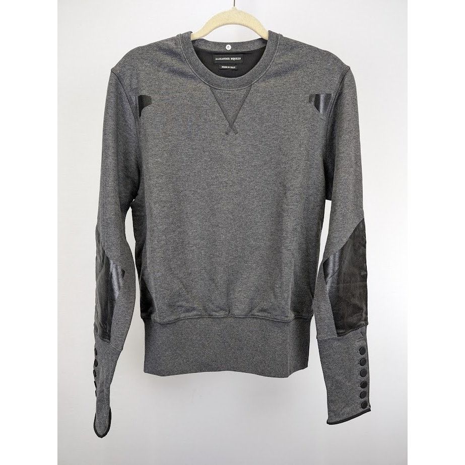 Alexander McQueen o1rshd1 Sweater / Jumper With Button Cuff in Gray Size US M / EU 48-50 / 2 - 3 Thumbnail