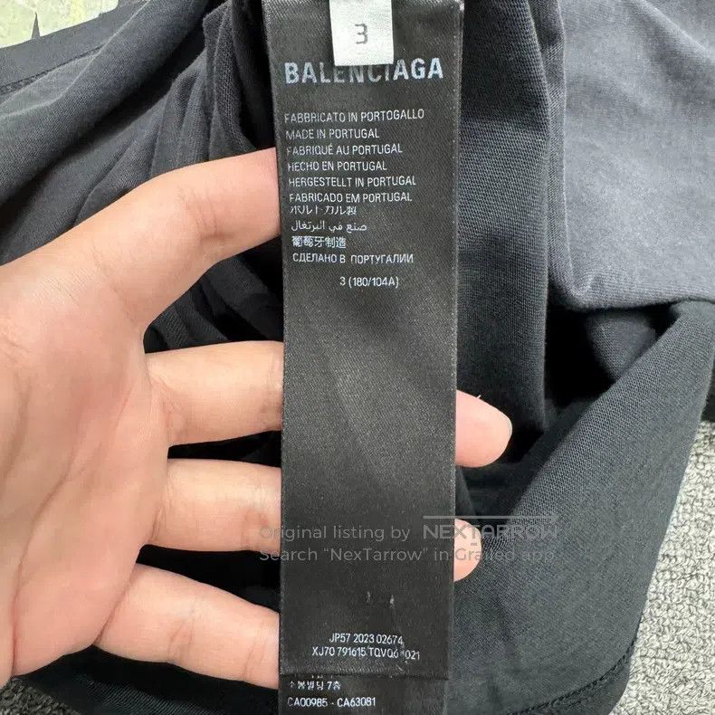 Balenciaga Balenciaga Tape Letter Stitched Short Sleeve Size US L / EU 52-54 / 3 - 3 Thumbnail