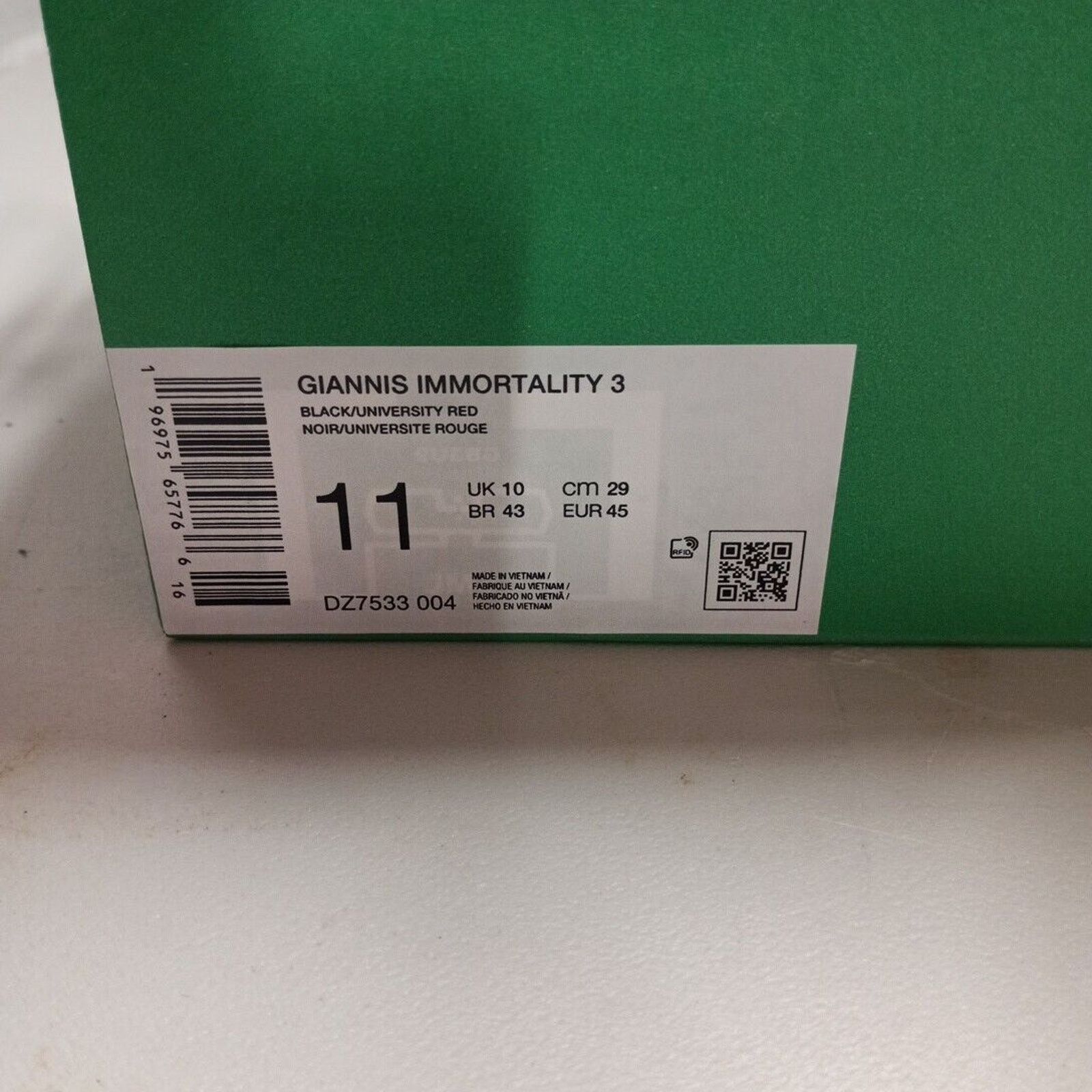 Nike Nike Giannis Immortality 3 Mens Size 11 Black University Red Size US 11 / EU 44 - 8 Thumbnail