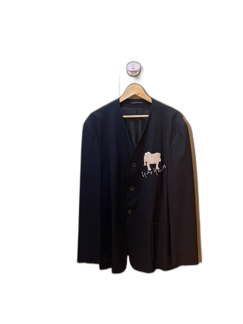 Yohji Yamamoto Yohji Yamamoto 90s Collarless Dog Blazer - dmc Size L / US 10 / IT 46 - 1 Thumbnail