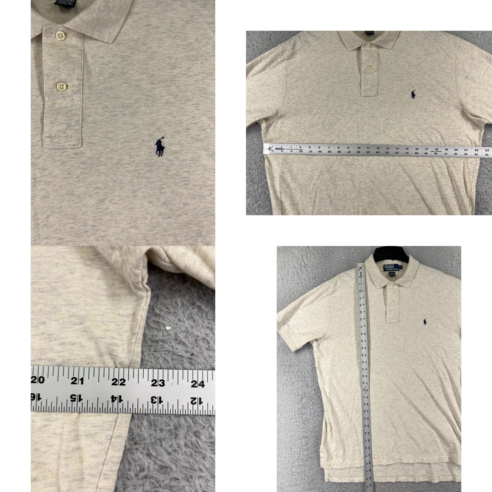 Ralph Lauren VTG Ralph Lauren Polo Shirt Mens Large Ivory 100% Cotton Short Sleeve Polo Shirt Golf Logo Embroidered Size US L / EU 52-54 / 3 - 8 Thumbnail