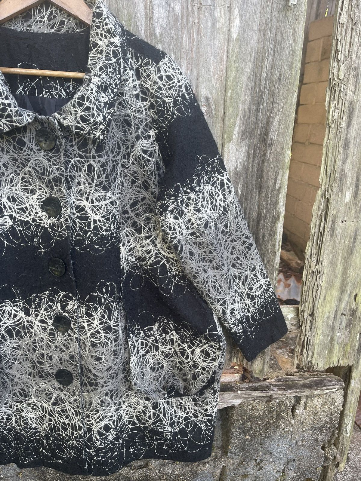 Other Avant-Garde Korean Art Coat Chaotic Thread Embroidery Size M / US 6-8 / IT 42-44 - 3 Thumbnail
