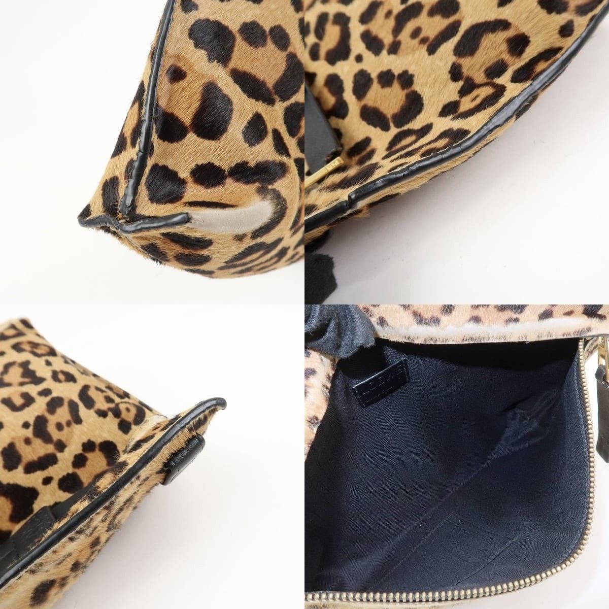 Loewe Loewe Anagram Calf Hair Clutch Brown Size ONE SIZE - 7 Thumbnail