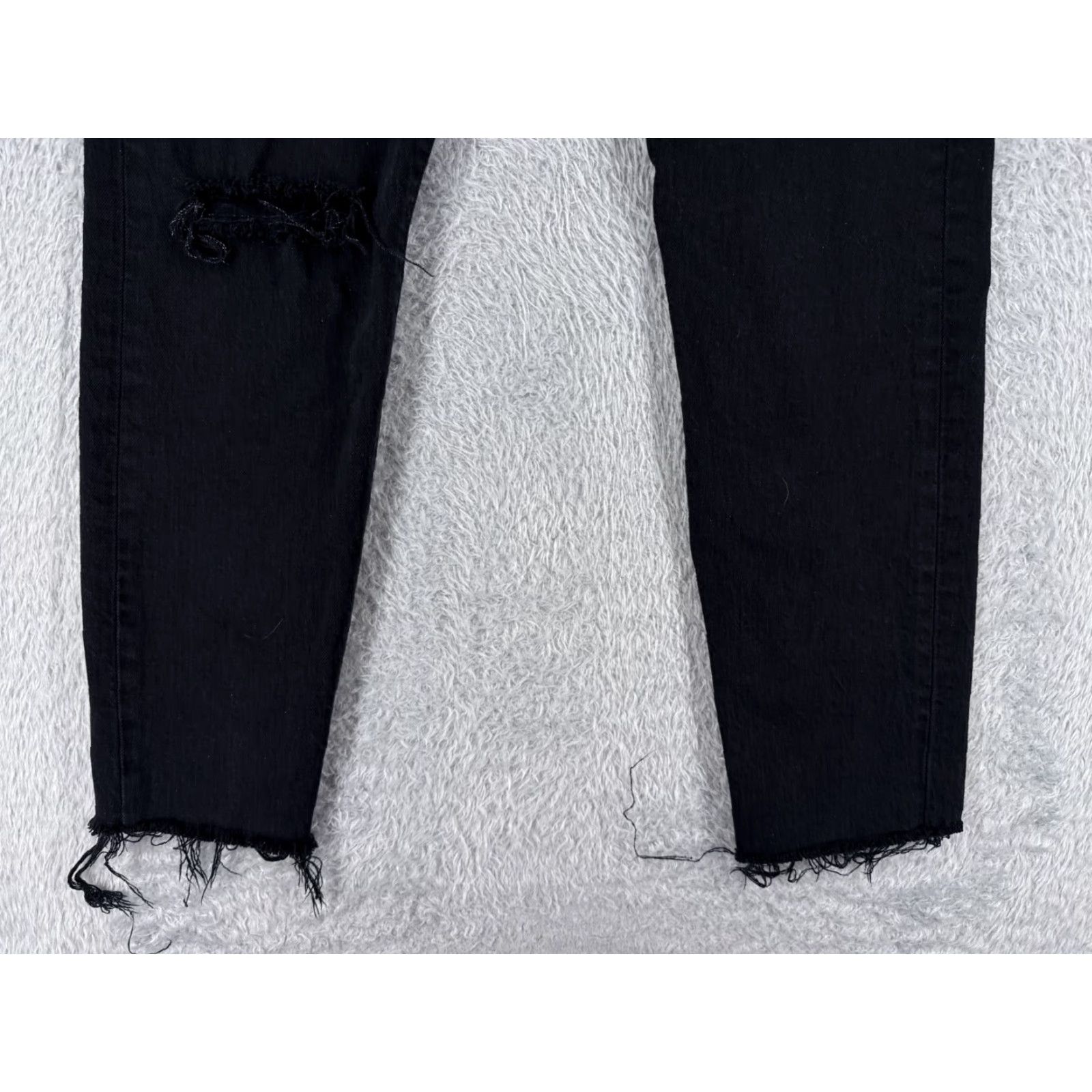 Levi's VINTAGE Levis Premium Jeans Womens 27 Black Denim Tapered Big E Wedgie Button Fly 27x27 Size 27" / US 4 / IT 40 - 2 Thumbnail