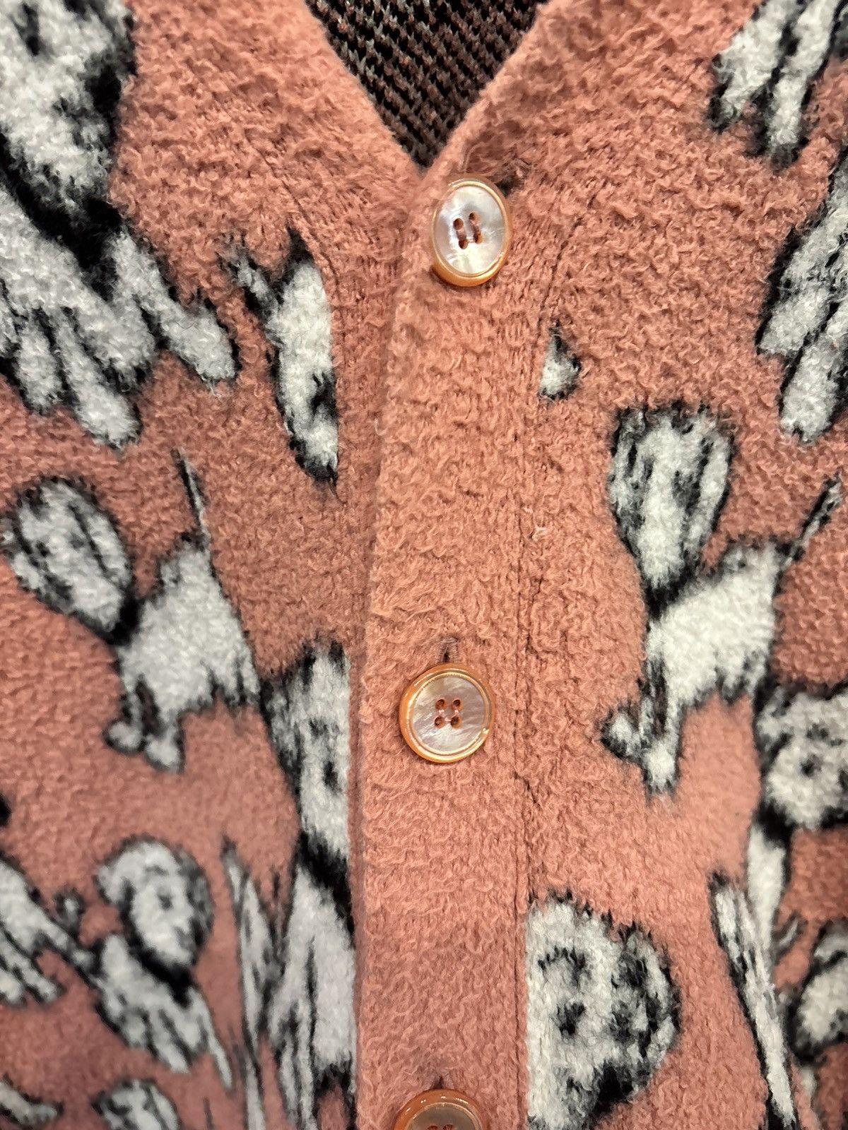 Celine CÉLINE PINK COTTON JACQUARD BRAIN ON DALMATIAN CARDIGAN Size US XL / EU 56 / 4 - 3 Thumbnail