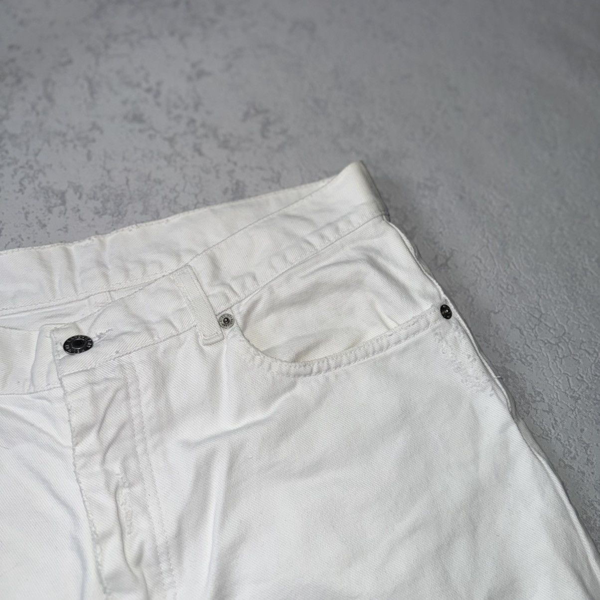 Helmut Lang Helmut Lang 00s Vintage Broken Denim White Pant/Jeans Size US 33 - 7 Thumbnail