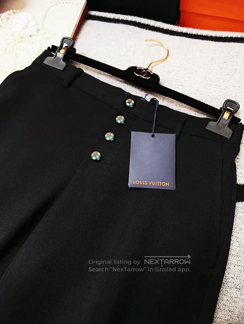 Louis Vuitton Louis Vuitton Yayoi Kusama Co-branded Black Wide Leg Pants Size US 34 / EU 50 - 4 Thumbnail