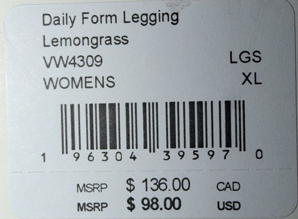 Vuori VUORI DAILY FORM LEGGING 25” LEMONGRASS COLOR X-LARGE NWT Size 38" / US 16 / IT 52 - 8 Thumbnail