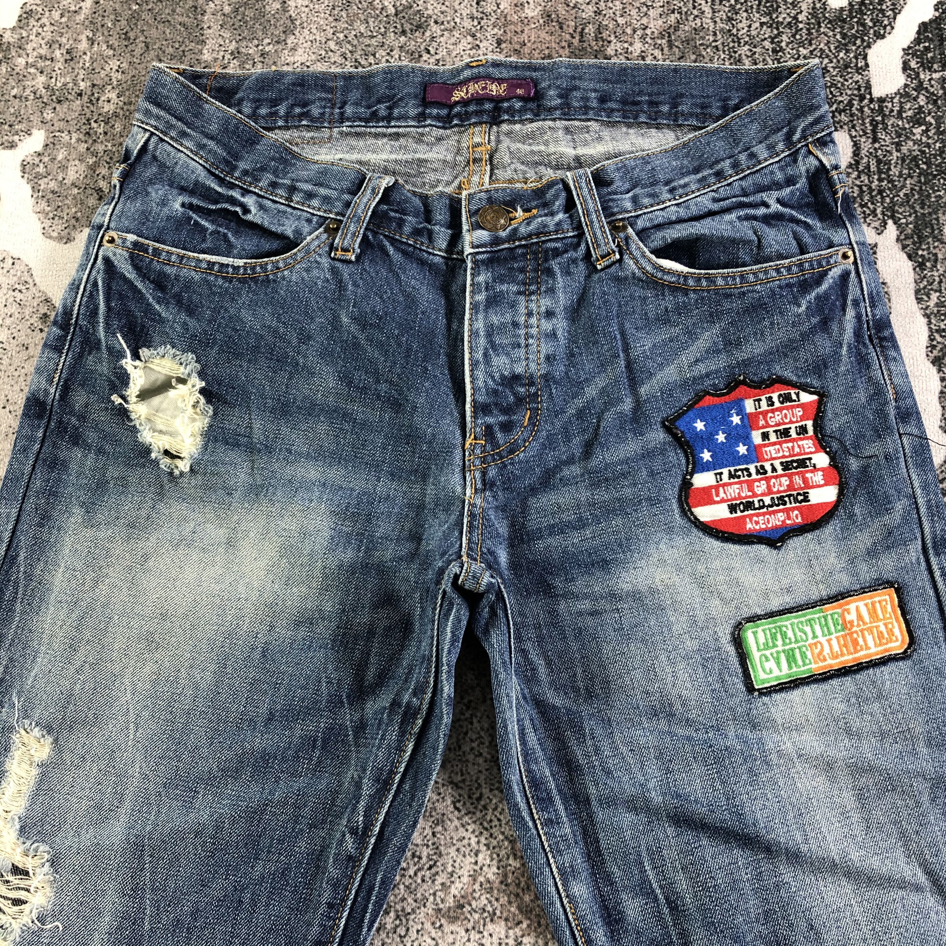 Japanese Brand Japanese Scheine Ripped Jeans Patchwork Denim Size US 30 / EU 46 - 3 Thumbnail