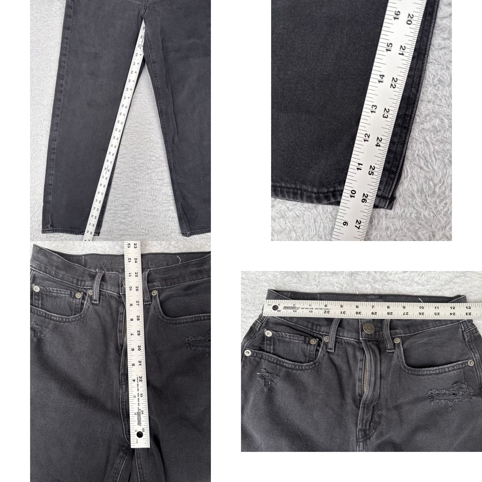 American Eagle Outfitters American Eagle Jeans Womens 6 Black Distressed Strigid High-Waisted Stovepipe Size 28" / US 6 / IT 42 - 8 Thumbnail