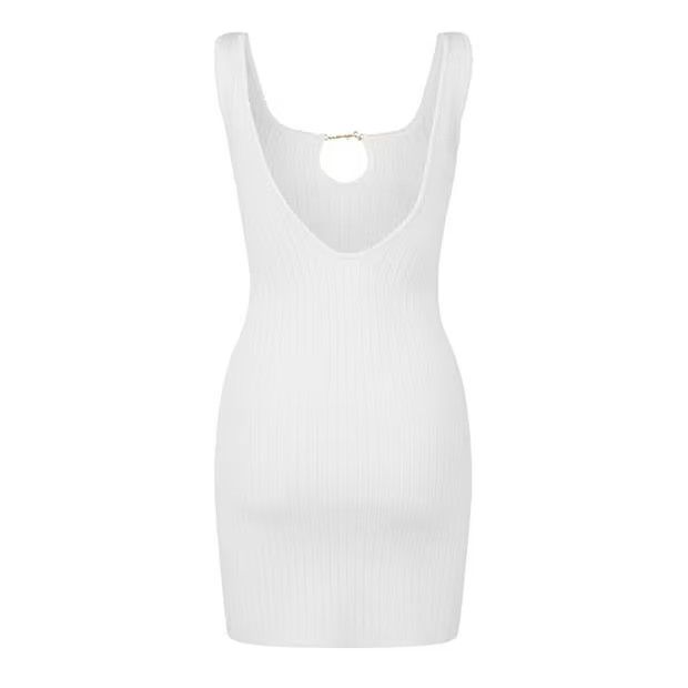 Jacquemus o1g2r1mq1024 Mini Dress in Off White Size S / US 4 / IT 40 - 2 Thumbnail