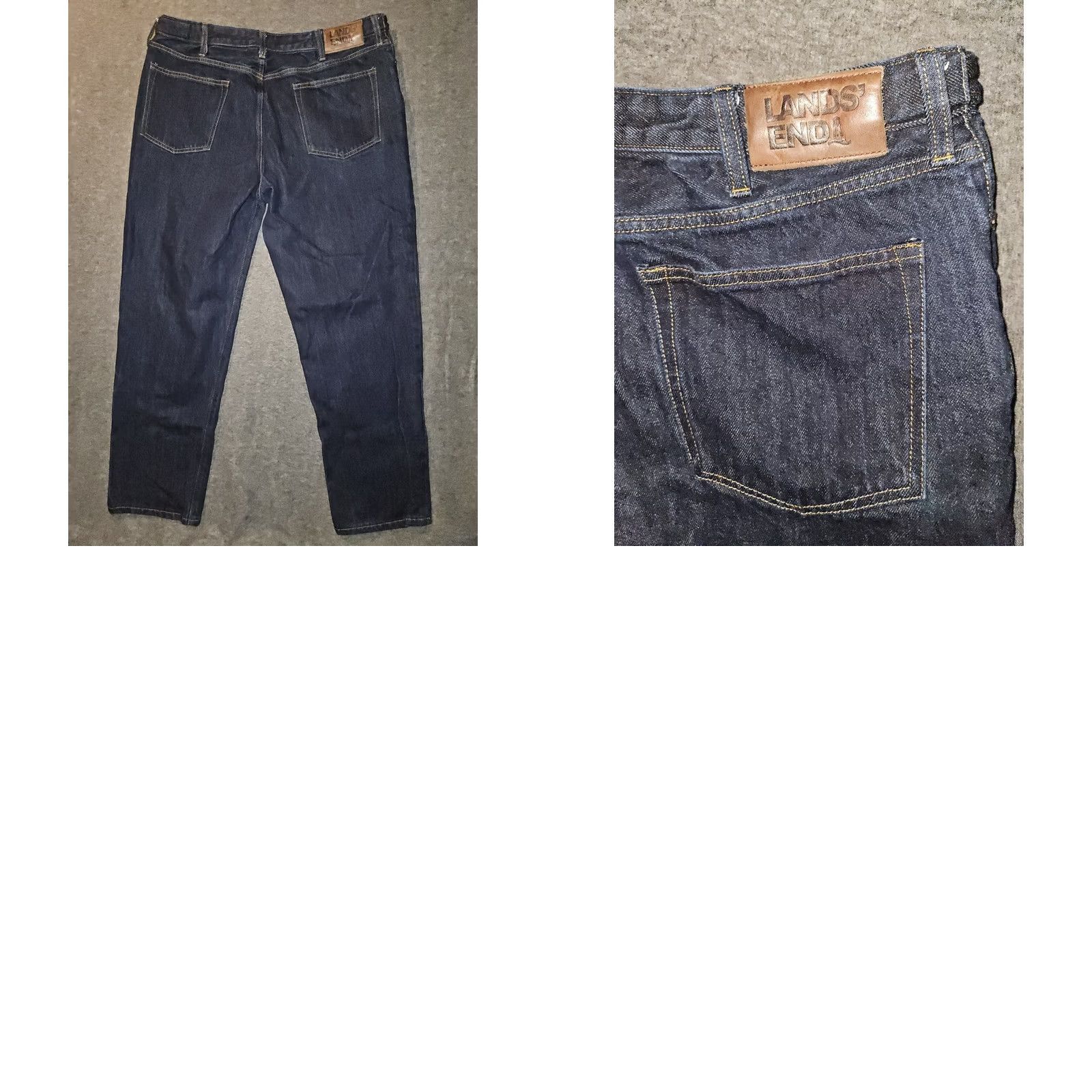 Lands' End Land'S End Square Rigger Jeans Mens 40 Dark Wash Blue Mid Rise Adjustable Waist Denim Size US 40 / EU 56 - 8 Thumbnail