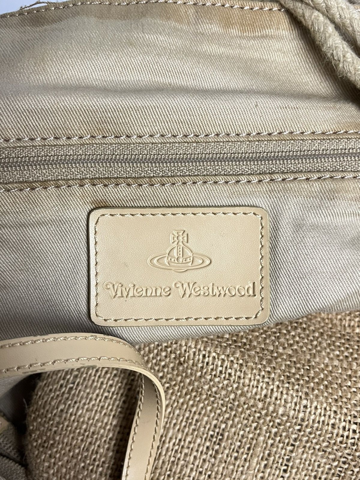 Vivienne Westwood Vivienne Westwood Beige Cloth Jute Hand Bag Size ONE SIZE - 6 Thumbnail