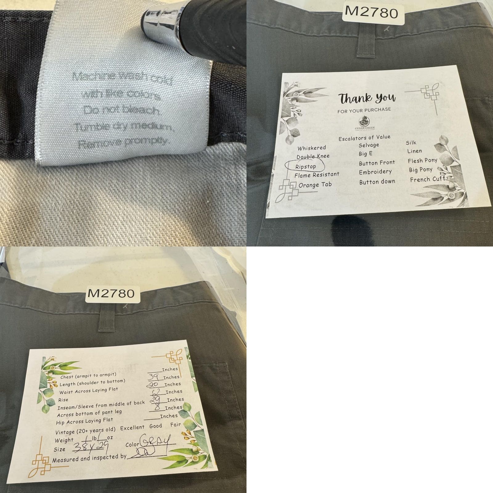 Carhartt VINTAGE Carhartt Pants Mens 40x30 Gray Ripstop Relaxed Fit Work Utility Pockets Size US 38 / EU 54 - 8 Thumbnail