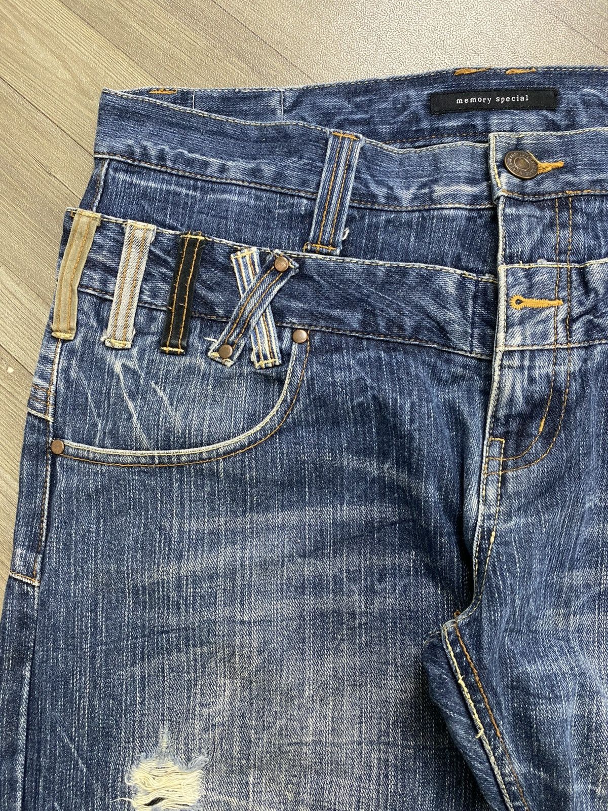 Japanese Brand 2000s Japanese Double Waist Distressed Punk Lgb Jeans Y2K Size US 33 - 7 Thumbnail