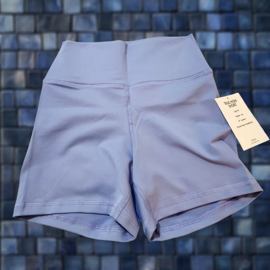 Vintage FLEO Womens S Blue High Waist Shorts 4" Activewear Bottoms Size 28" / US 6 / IT 42 - 1 Thumbnail