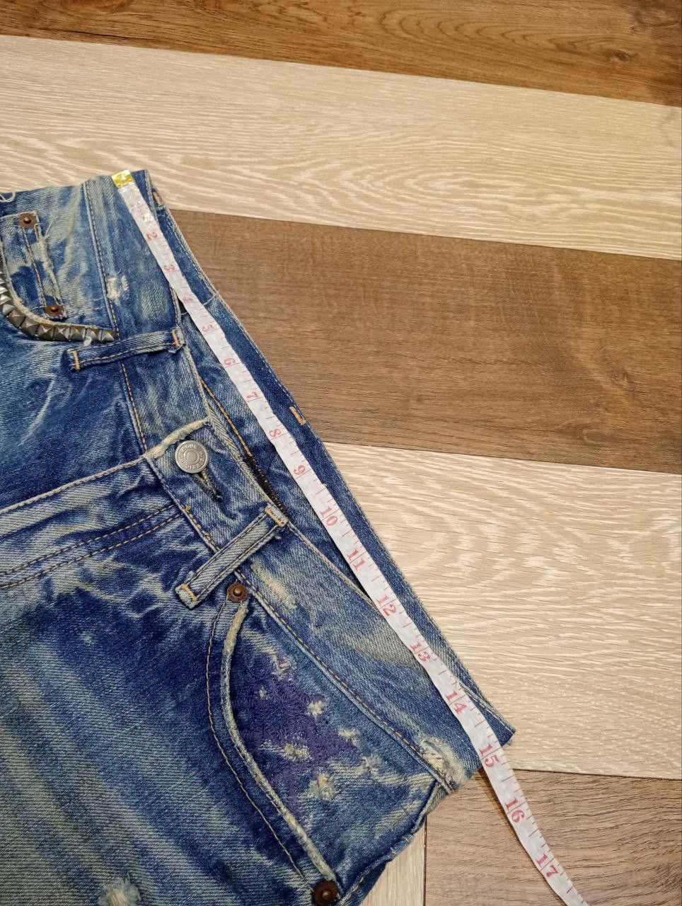 Hysteric Glamour HYSTERIC GLAMOUR KINKY BLUE DISTRESSED SELVEDGE DENIM JEANS Size US 30 / EU 46 - 18 Thumbnail
