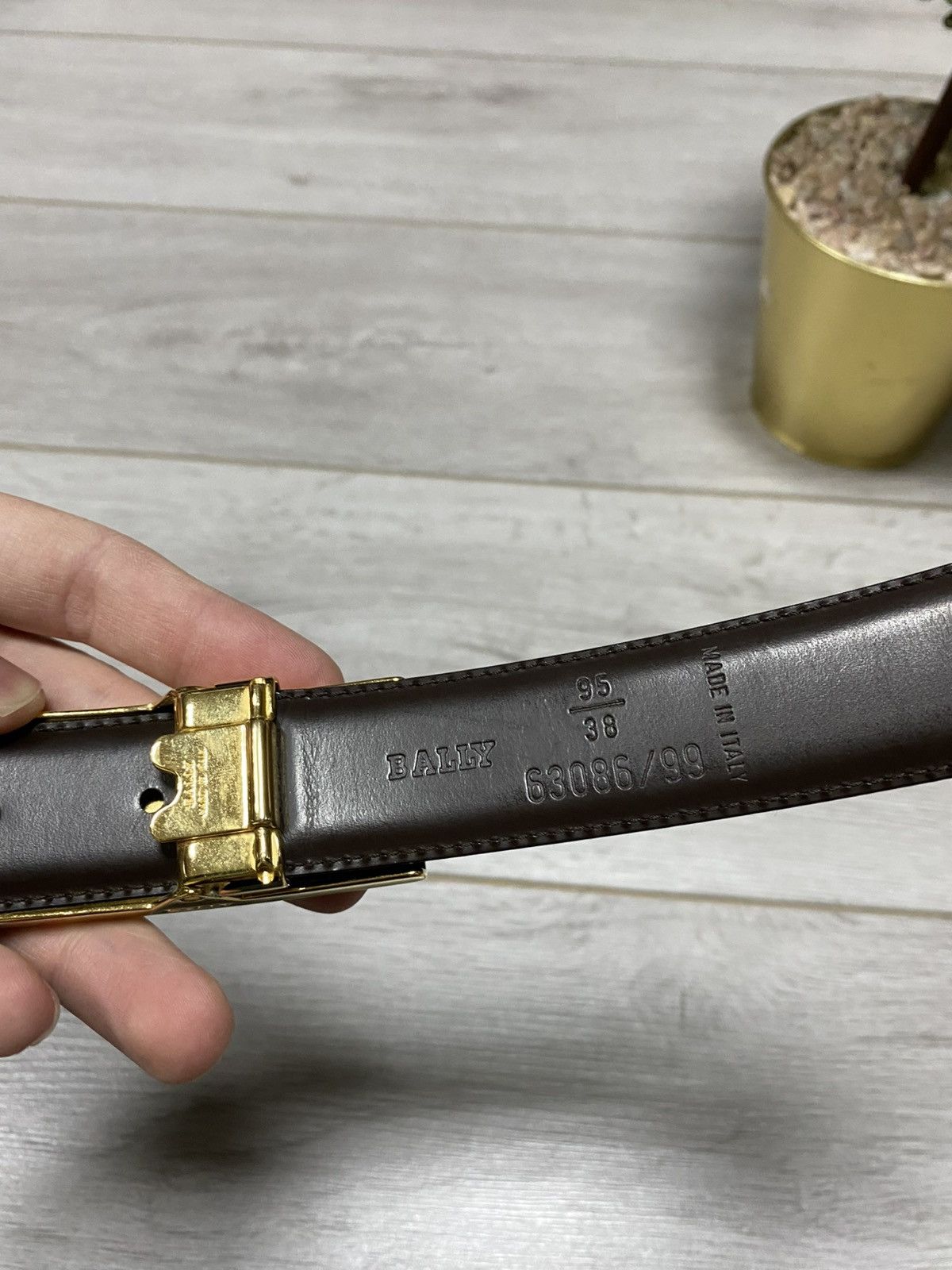 Bally Bally BB logo leather belt big buckle Size ONE SIZE - 3 Thumbnail